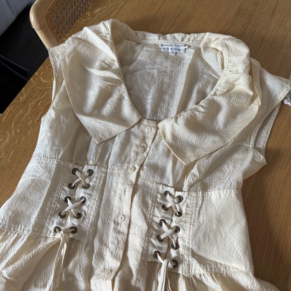 Nanette Lepore Dresses & Skirts - Nanette Lepore Cream Women’s Dress with Lace-Up Detail